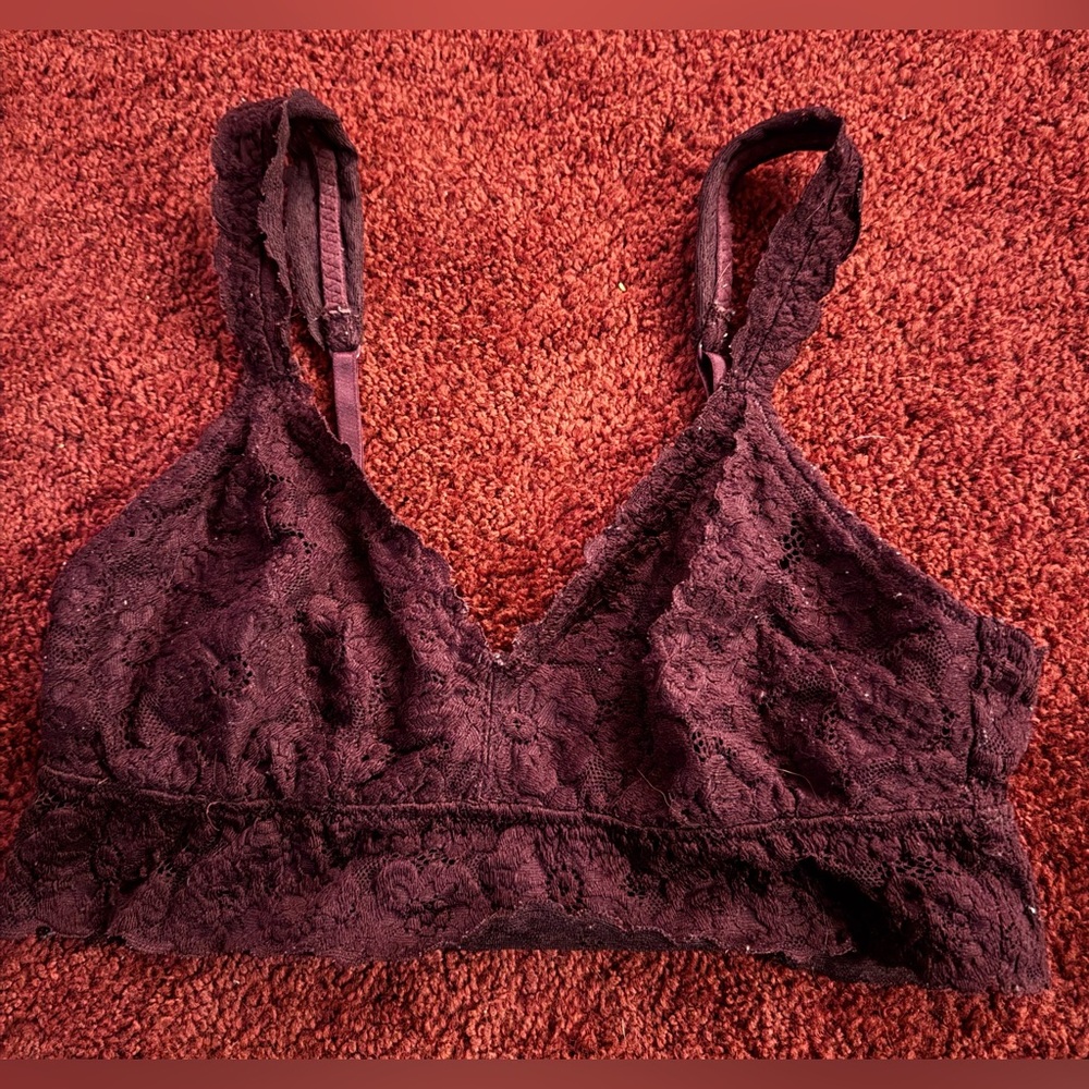 Aerie Lace Bralette in Deep Burgundy/ Plum- Size M
